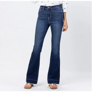 Judy Blue Women's Dark Wash Fitted Trouser Flare Size 9/29